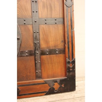 鉄尽総欅格子蔵戸　W439Y 