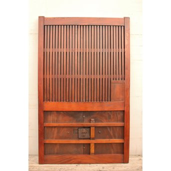 鉄尽総欅格子蔵戸　W439Y 