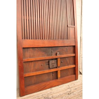 鉄尽総欅格子蔵戸　W439Y 