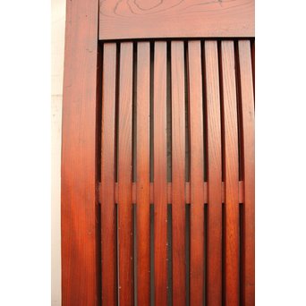 鉄尽総欅格子蔵戸　W439Y 