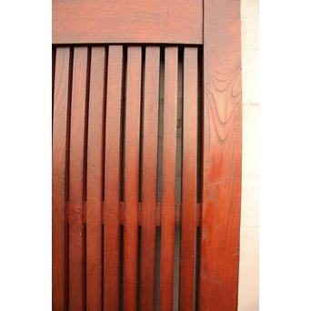 鉄尽総欅格子蔵戸　W439Y 