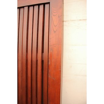 鉄尽総欅格子蔵戸　W439Y 