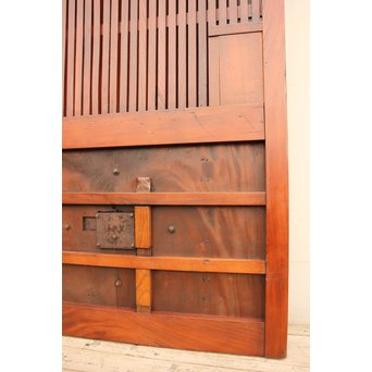 鉄尽総欅格子蔵戸　W439Y 