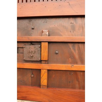 鉄尽総欅格子蔵戸　W439Y 