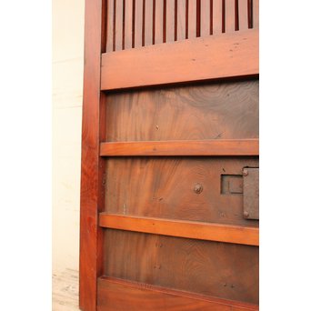 鉄尽総欅格子蔵戸　W439Y 