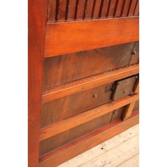 鉄尽総欅格子蔵戸　W439Y 