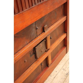 鉄尽総欅格子蔵戸　W439Y 