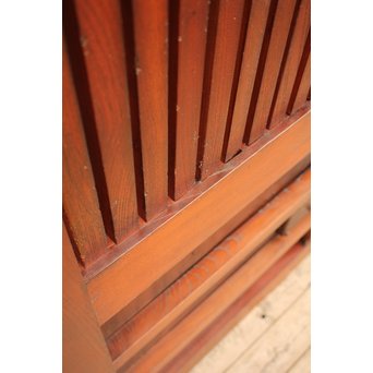 鉄尽総欅格子蔵戸　W439Y 