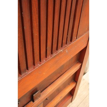 鉄尽総欅格子蔵戸　W439Y 