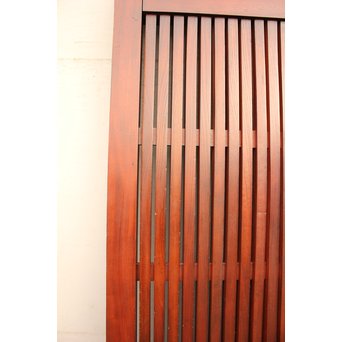 鉄尽総欅格子蔵戸　W439Y 