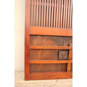 鉄尽総欅格子蔵戸　W439Y 