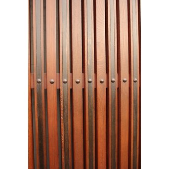 鉄尽総欅格子蔵戸　W439Y 