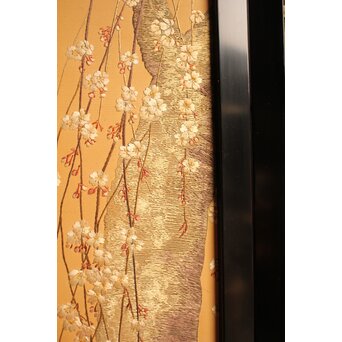 明治刺繍工芸 衝立屏風　S2678 