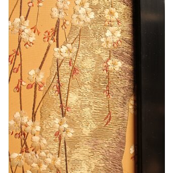 明治刺繍工芸 衝立屏風　S2678 