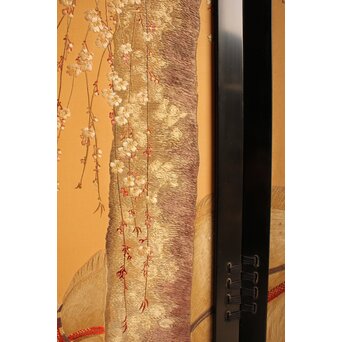 明治刺繍工芸 衝立屏風　S2678 