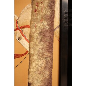 明治刺繍工芸 衝立屏風　S2678 