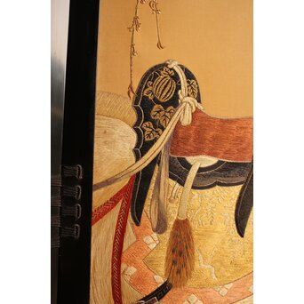 明治刺繍工芸 衝立屏風　S2678 