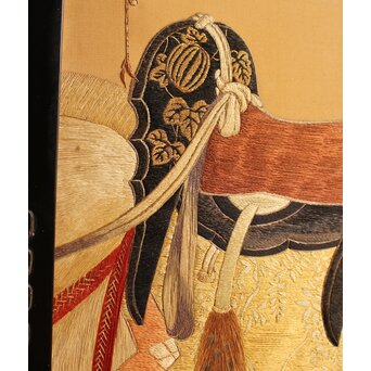 明治刺繍工芸 衝立屏風　S2678 