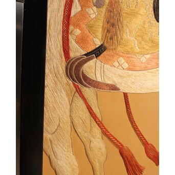 明治刺繍工芸 衝立屏風　S2678 