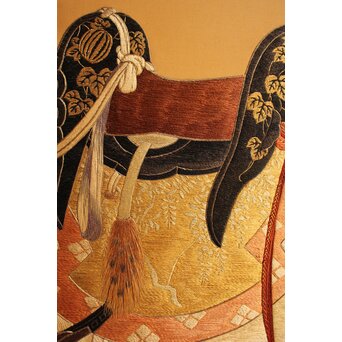 明治刺繍工芸 衝立屏風　S2678 