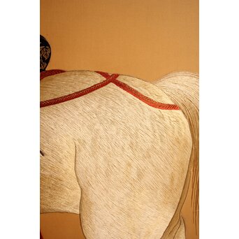 明治刺繍工芸 衝立屏風　S2678 