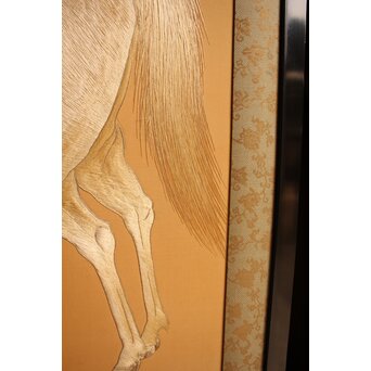 明治刺繍工芸 衝立屏風　S2678 