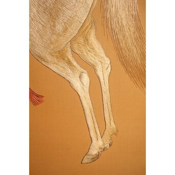 明治刺繍工芸 衝立屏風　S2678 