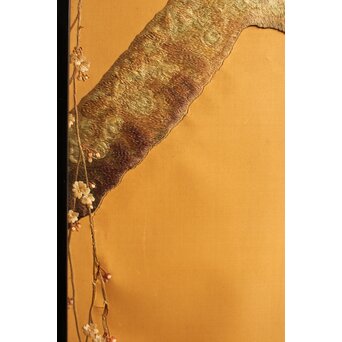 明治刺繍工芸 衝立屏風　S2678 