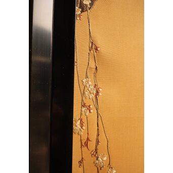 明治刺繍工芸 衝立屏風　S2678 少々あたりがありますが状態は良好です