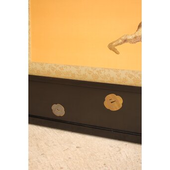 明治刺繍工芸 衝立屏風　S2678 