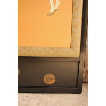 明治刺繍工芸 衝立屏風　S2678 