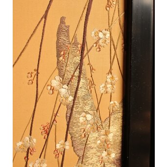 明治刺繍工芸 衝立屏風　S2678 