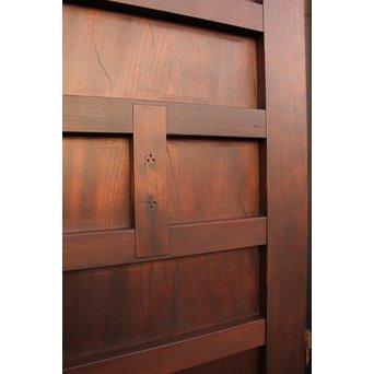 超特大欅一枚板　総欅門扉2枚1組　W445 