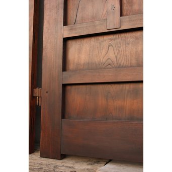 超特大欅一枚板　総欅門扉2枚1組　W445 