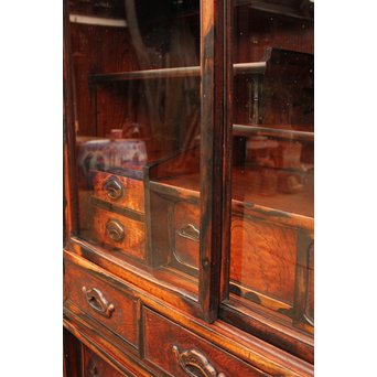 上杢欅と黒柿の茶箪笥　I374 