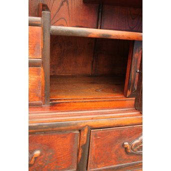 上杢欅と黒柿の茶箪笥　I374 