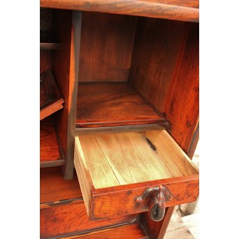 上杢欅と黒柿の茶箪笥　I374 