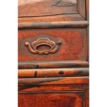 上杢欅と黒柿の茶箪笥　I374 