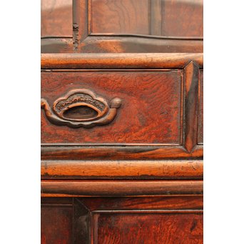 上杢欅と黒柿の茶箪笥　I374 