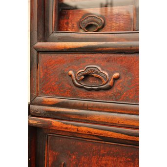 上杢欅と黒柿の茶箪笥　I374 