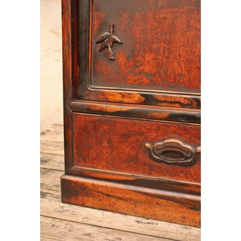 上杢欅と黒柿の茶箪笥　I374 