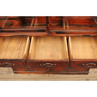 上杢欅と黒柿の茶箪笥　I374 