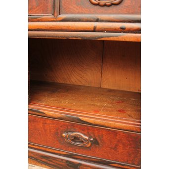 上杢欅と黒柿の茶箪笥　I374 