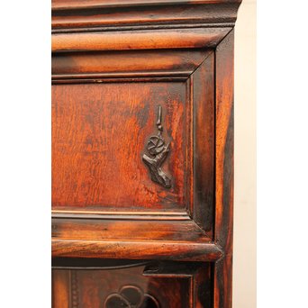 上杢欅と黒柿の茶箪笥　I374 