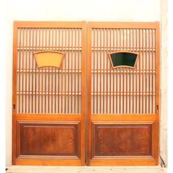 上手細分化色ガラス建具　2枚1組　GD892