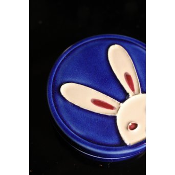 永楽善五郎造　兎交趾焼香合　K248 