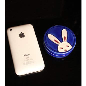 永楽善五郎造　兎交趾焼香合　K248 