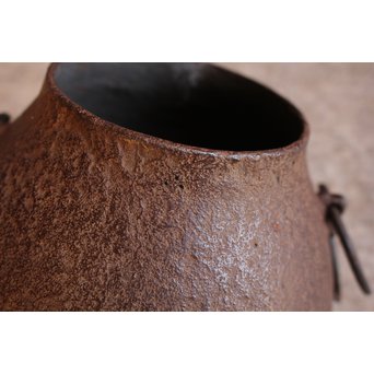 13代人間国宝鈴木盛久造　直筆手紙付　霊芝蓋虫食羽茶釜　K252 