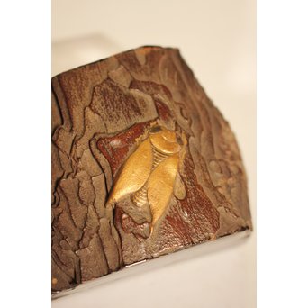 名木袖摺松蝉蒔絵香合　K258 