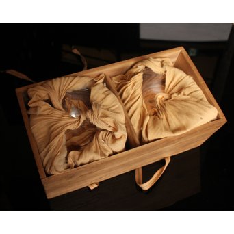 永楽造　黄交趾内銀張盃洗一対　S2698 